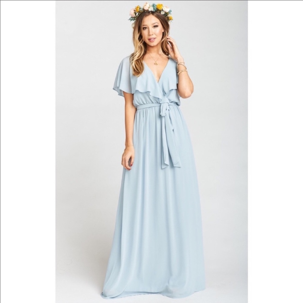 Show Me Your Mumu Audrey Steel Blue Chiffon